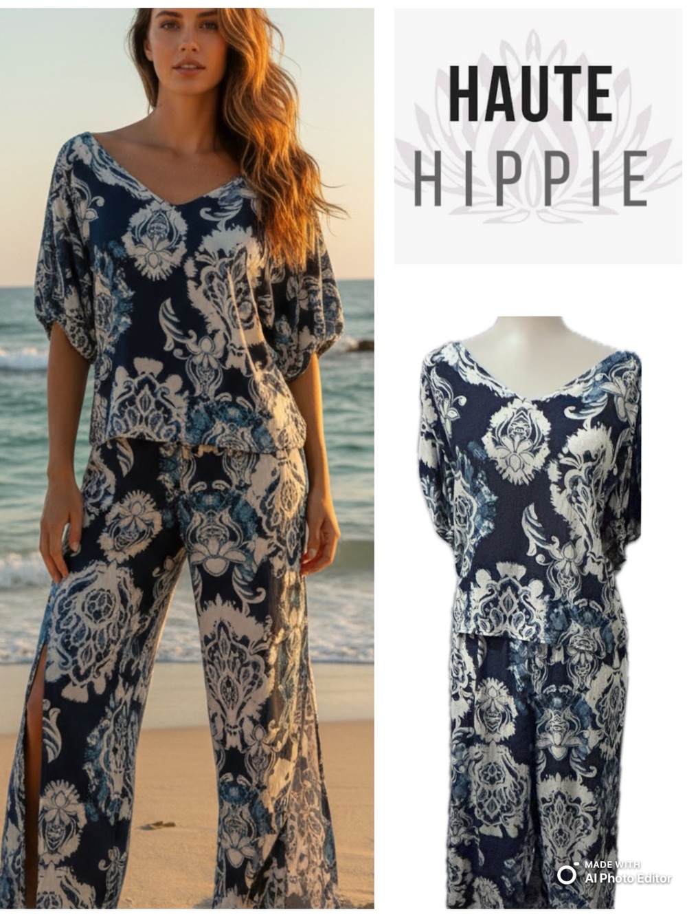 Haute Hippie Navy & White Matching Resort Set
